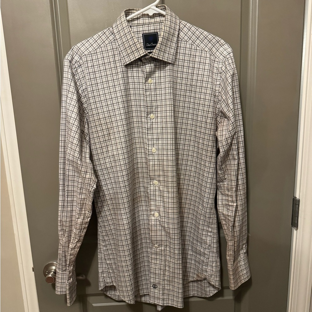 David Donahue White Dress Shirt Classic Style